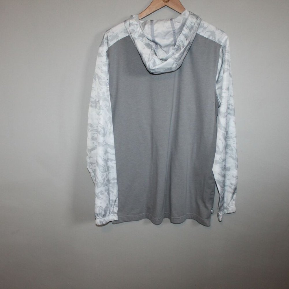 Under Armour Sportstyle Wind Anorak White Gray Hooded Pullover Large H11990 - Picture 10 of 11